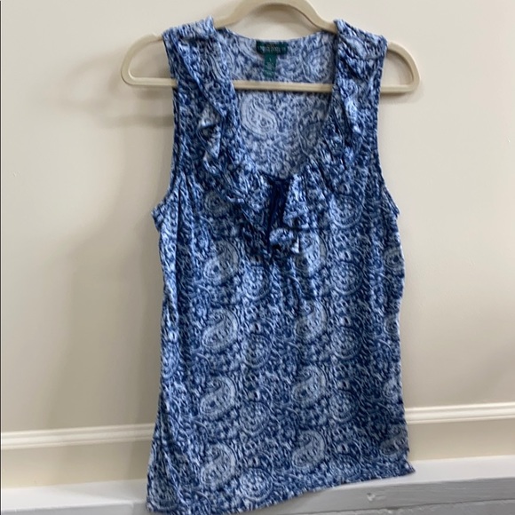 Ralph Lauren Large sleeveless ruffled top - Picture 1 of 6